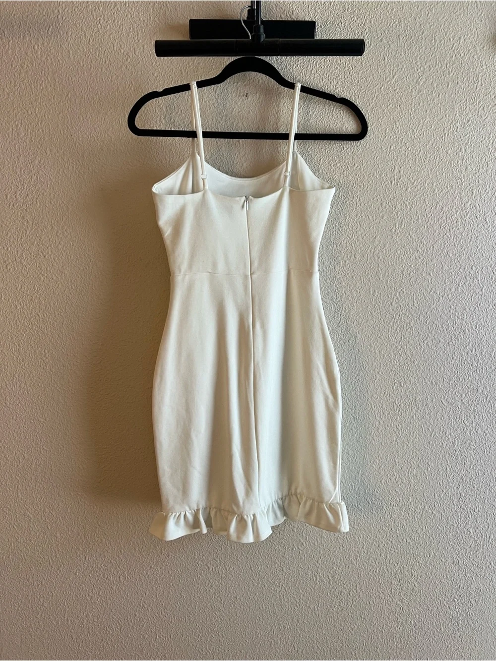 Lulu's Cream Ruffle-Hem Slip Mini Dress - Picture 5 of 5